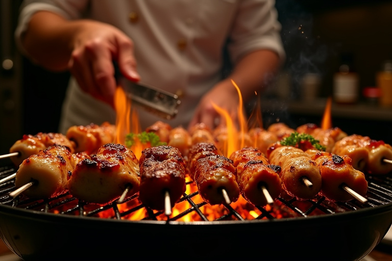 Mangalda ızgara kebap